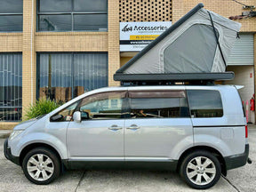 2-person aluminium hard shell roof top tent — deployed on vehicle | UniUte
