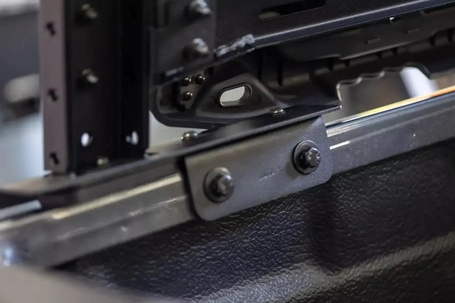 Close-up of a tub rack component on the Universal Utility Multifunction Rack Carrier Cage for secure gear transportation.