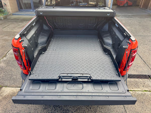 Sliding Tray for BYD Shark 6 2025+ installed in truck bed, showcasing cargo accessibility and tray capability for Australia's first PHEV ute.