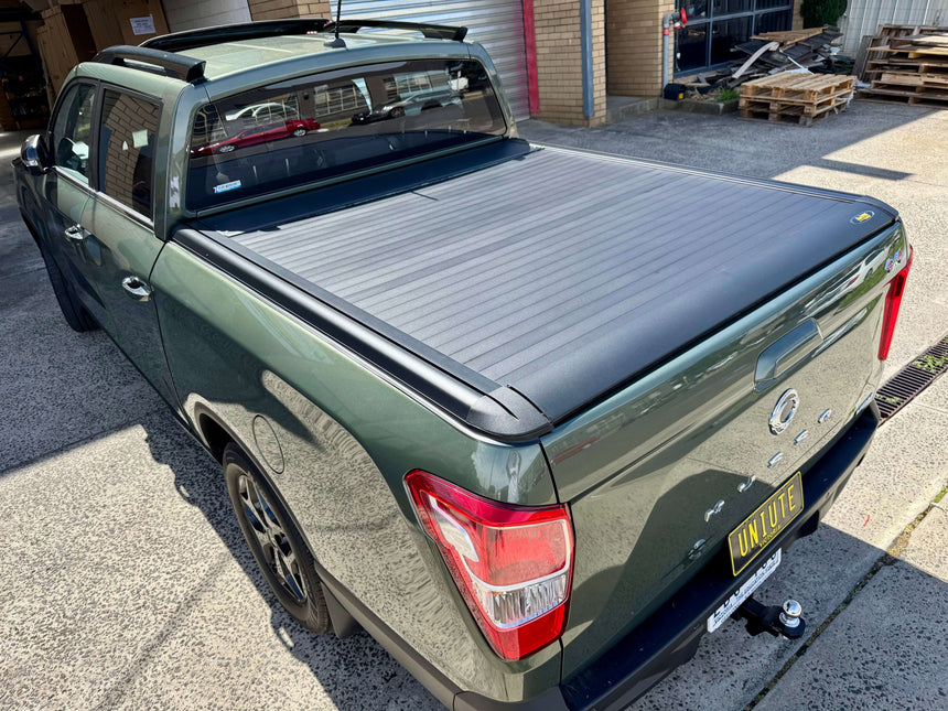 SsangYong XLV Musso ute with UniUte EGen2 electric roller shutter, perfect for 2018-2025 models. Protect cargo with musso ute roller shutter.