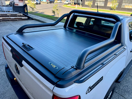 Extended sports bar for Gen2/EGen2 roller shutters — side profile showing raised bar height