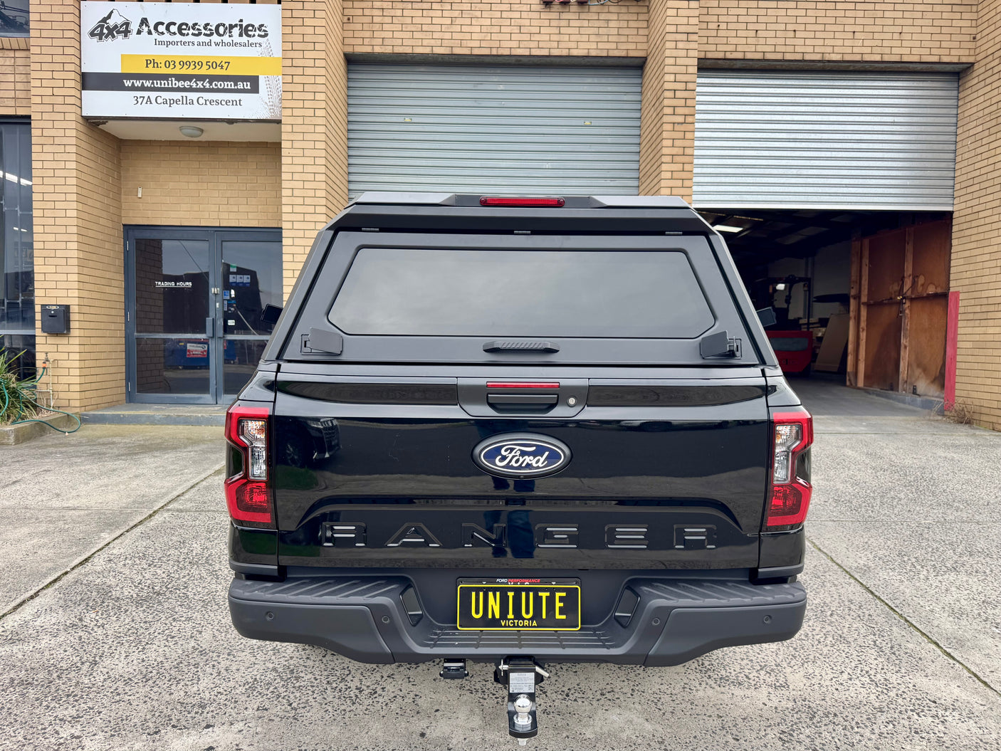 Ranger NextGen stainless steel canopy — rear view with the door closed