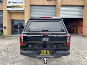 Ranger NextGen stainless steel canopy — rear view with the door closed