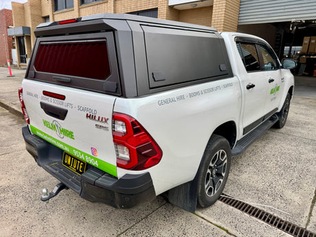 Stainless steel canopy for Toyota Hilux 2015–2026 — installed on ute showing full profile | UniUte