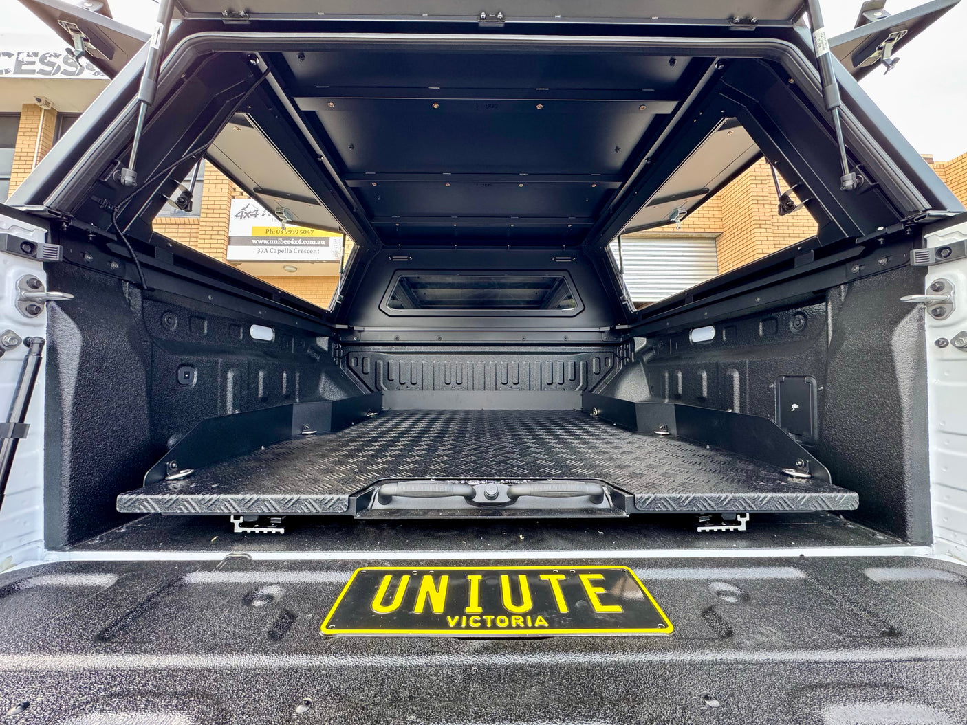 UniUte stainless steel canopy for BYD Shark 6 2025+ — fitted on a dual cab ute, side profile