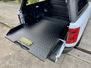 Sliding tray for BYD Shark 6 2025+ — fully extended from the tub showing complete cargo access | UniUte