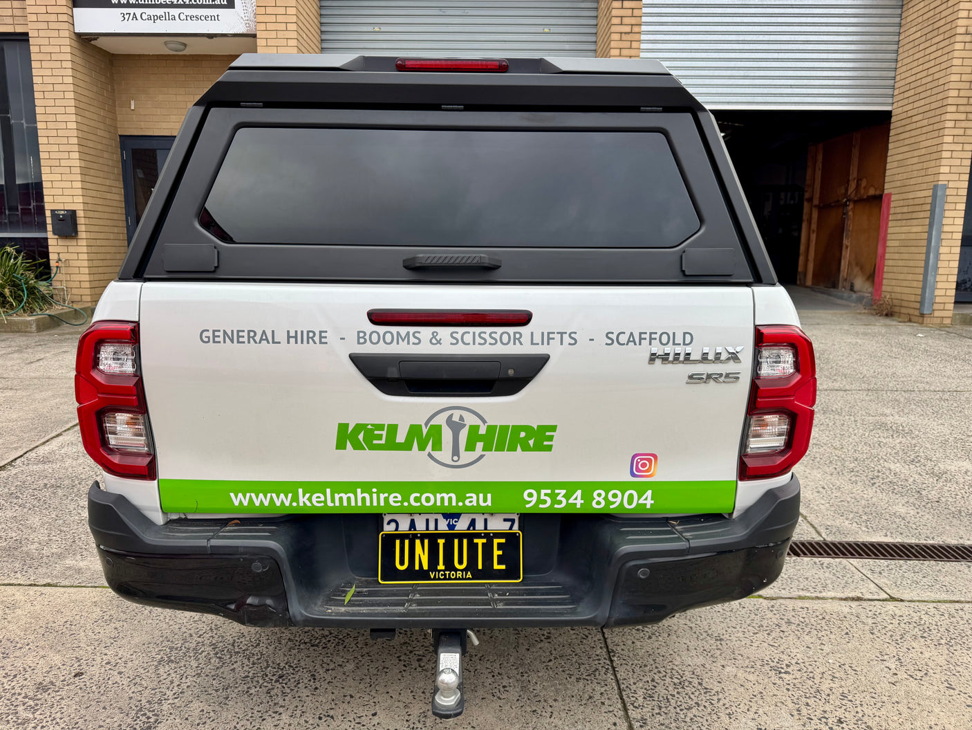 UniUte stainless steel canopy for Toyota Hilux 2015–2026 — fitted on a dual cab ute