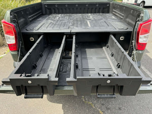 Durable ssangyong musso drawers system for XLV Long Tub 2018-2025 featuring weathertight design for optimal 4WD storage and organization.