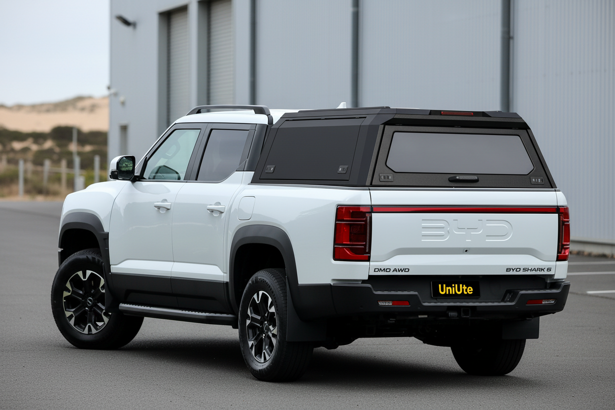Stainless Steel Canopy for BYD Shark 6 2025+, heavy-duty ute canopy upgrade for strength and style.