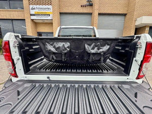Universal ute tray hammock — side view showing suspension and clearance