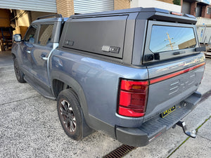 BYD Shark 6 2025+ steel canopy — side profile showing full canopy length