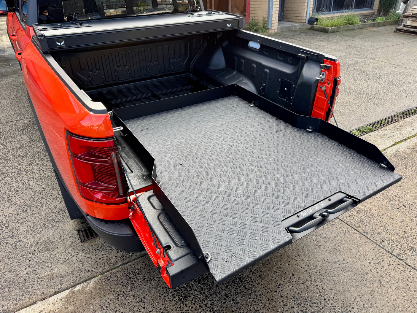 Sliding Tray for BYD Shark 6 installed on a utility vehicle, enhancing cargo access and functionality.