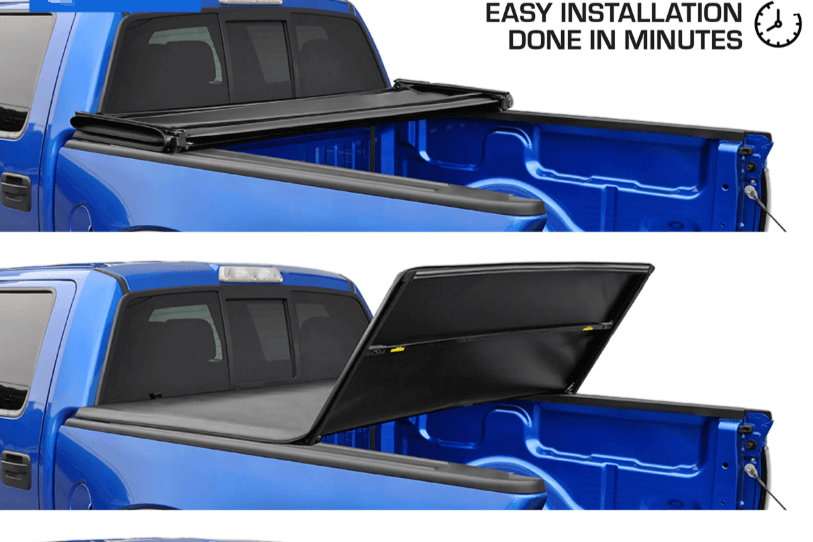 Tri-Fold Soft Tonneau Cover For Chevrolet Silverado 1500 2014-2025 - UniUte