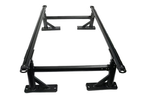 Heavy Duty Aluminium Ladder Rack for ute roller covers, adjustable and strong design, black finish. Supports up to 350kg.