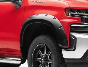 Textured fender flares for Chevrolet Silverado 1500 2019-2026 — installed front view | UniUte