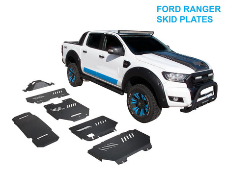 FORD RANGER 6pcs Black Steel Bash Plates For FORD RANGER 2012-mid 2022 