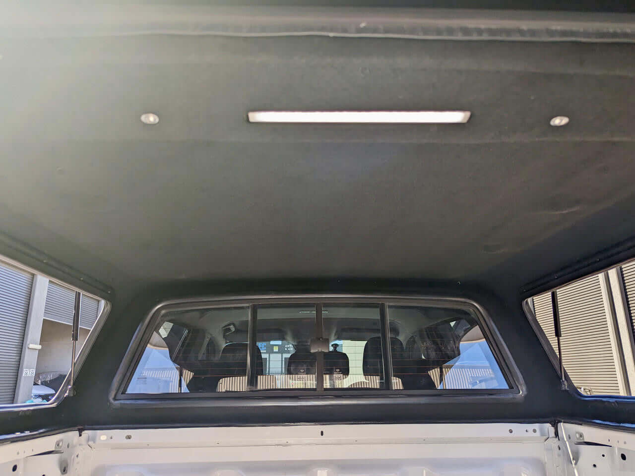 Interior view of Ford Ranger canopy for RA NextGen 2022-2025, showcasing versatile and stylish UniUte FORCE PRO design.