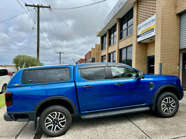 Ford Ranger Canopy FORCE PRO on NextGen 2022-2025 dual cab, highlighting strength, style, and security. Ideal for work and adventure.
