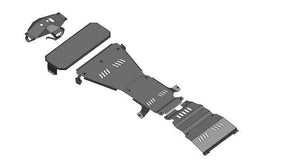 3mm steel bash skid plates for Mitsubishi Triton MQ MR 2015-2023 — 5-piece set | UniUte