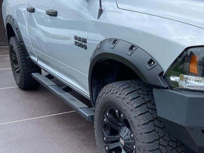Textured fender flares for RAM 1500 DS Classic 2009-2024 — installed front view | UniUte