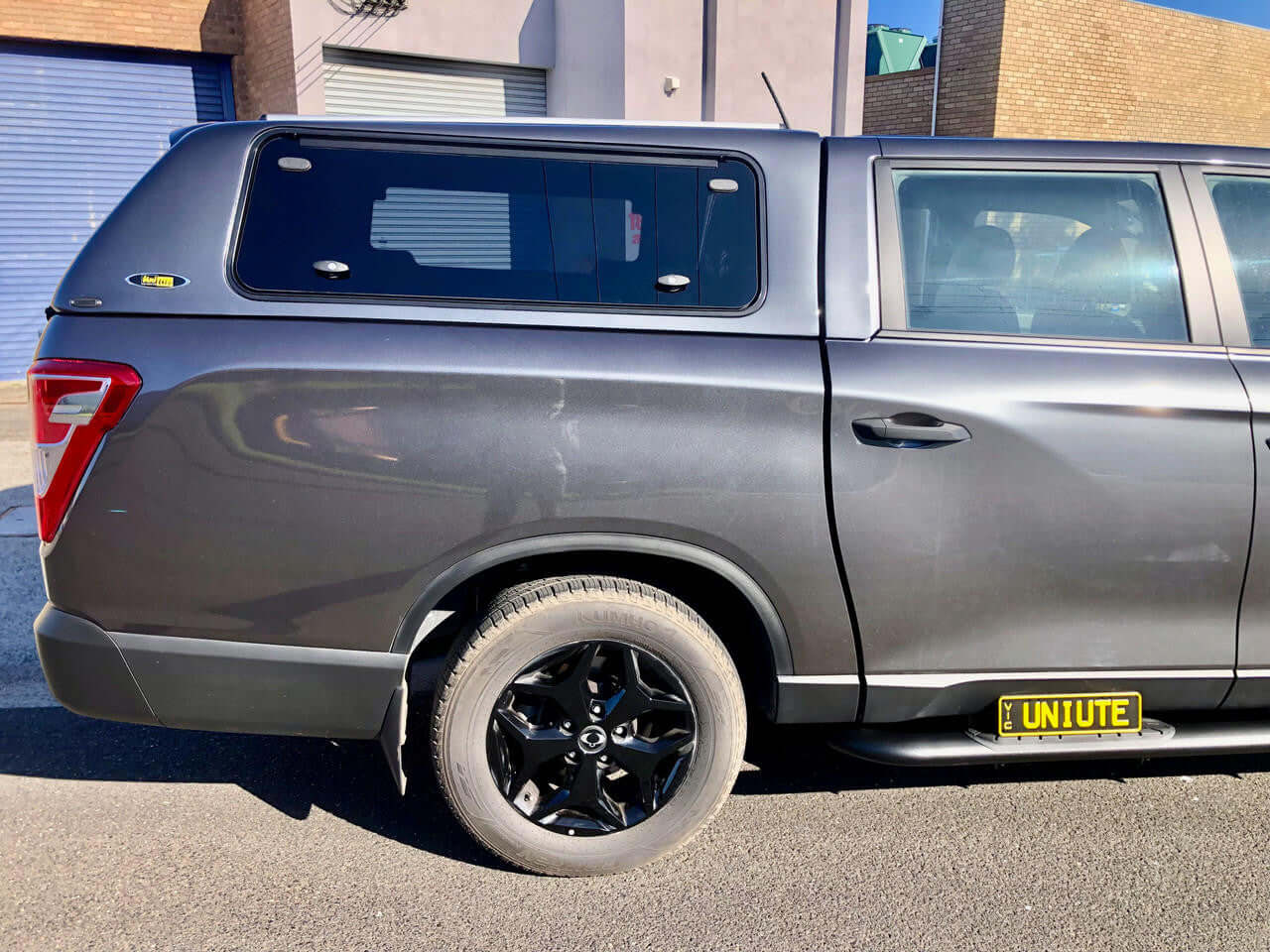 Canopy for SsangYong Musso XLV Long Tub by UniUte shown on vehicle