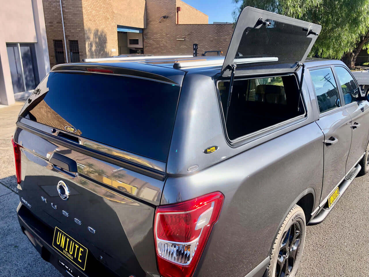 Canopy for SsangYong Musso XLV long tub, heavy-duty FORCE PRO canopy for work and adventure by UniUte.