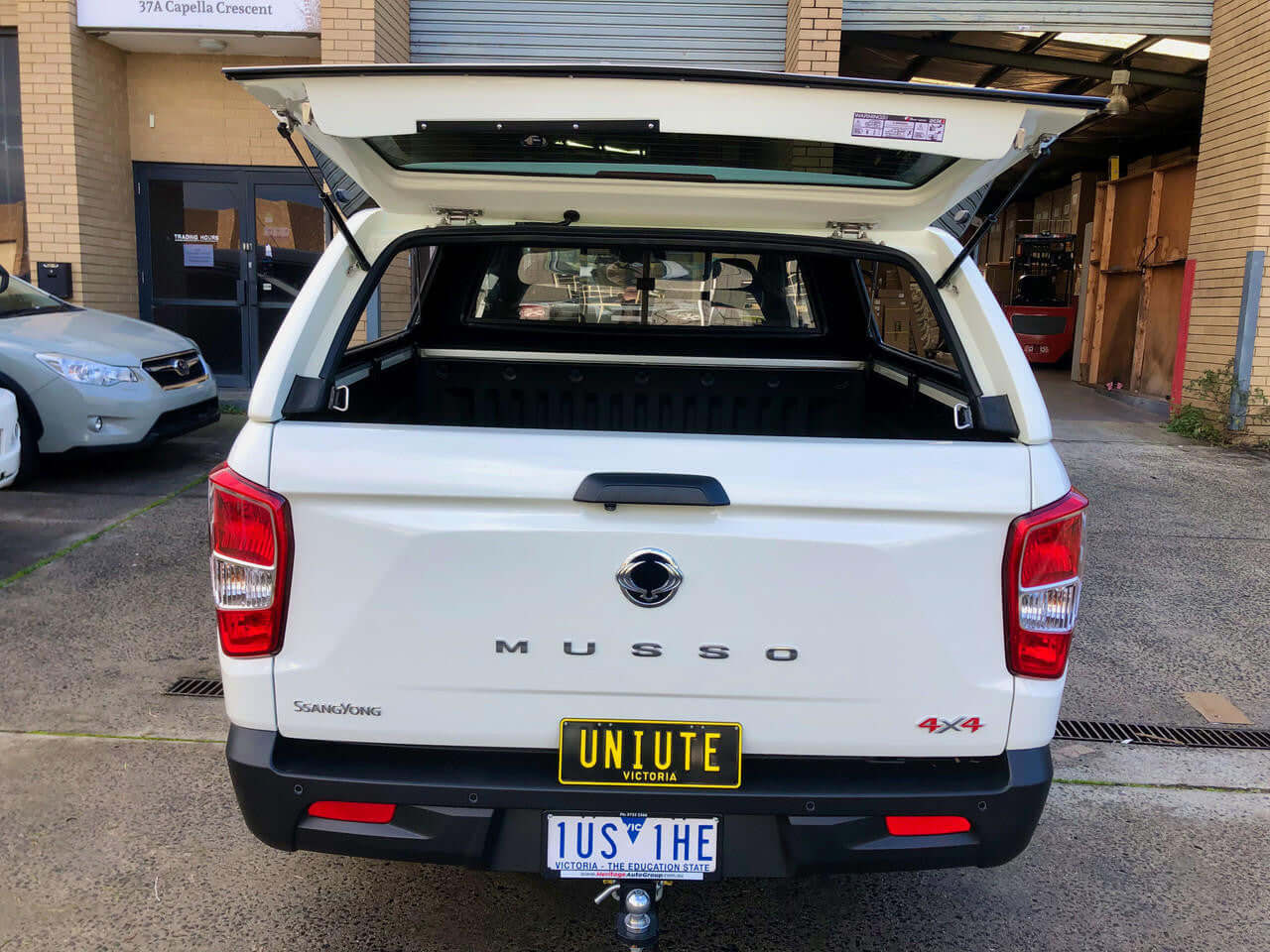 Open canopy for SsangYong Musso XLV 2018-2025 by UniUte, showcasing versatility and heavy-duty design for work and adventure.