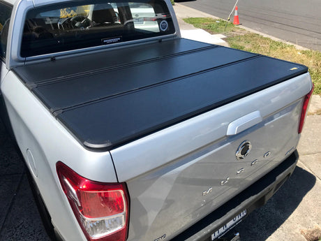 SSANGYONG MUSSO Tri-Fold Hard Lid Tonneau Cover for SsangYong Musso (Short Tub) 2018+ 