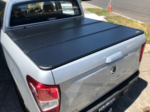 SSANGYONG MUSSO Tri-Fold Hard Lid Tonneau Cover for SsangYong Musso XLV (Long Tub) 2018+ 