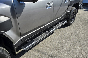 KIA Tasman side steps 2025+ black steel side bars for enhanced access and protection, perfect for off-road and city driving