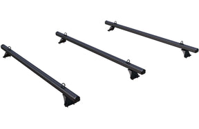 Black cross bars for Toyota HiAce 300 series low roof 2019-2025 — installed | UniUte