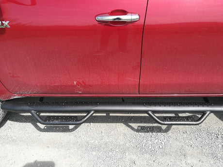 TOYOTA HILUX Black HD Running Boards / Side Bars For Toyota Hilux 2015-2023 