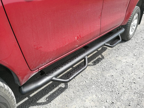 TOYOTA HILUX Black HD Running Boards / Side Bars For Toyota Hilux 2015-2023 