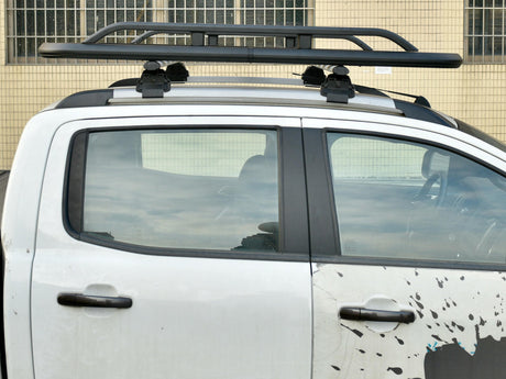  Universal Aluminium Flat Black Roof Rack with Rails 1.55m 