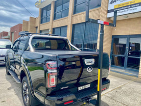 Universal tow bar T-rack for ladders, canoes and kayaks — installed on ute | UniUte
