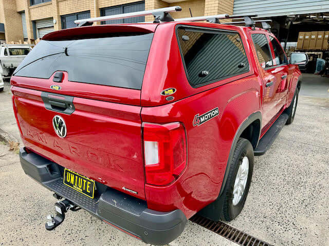 Red Volkswagen Amarok canopy by UniUte 2023-2025