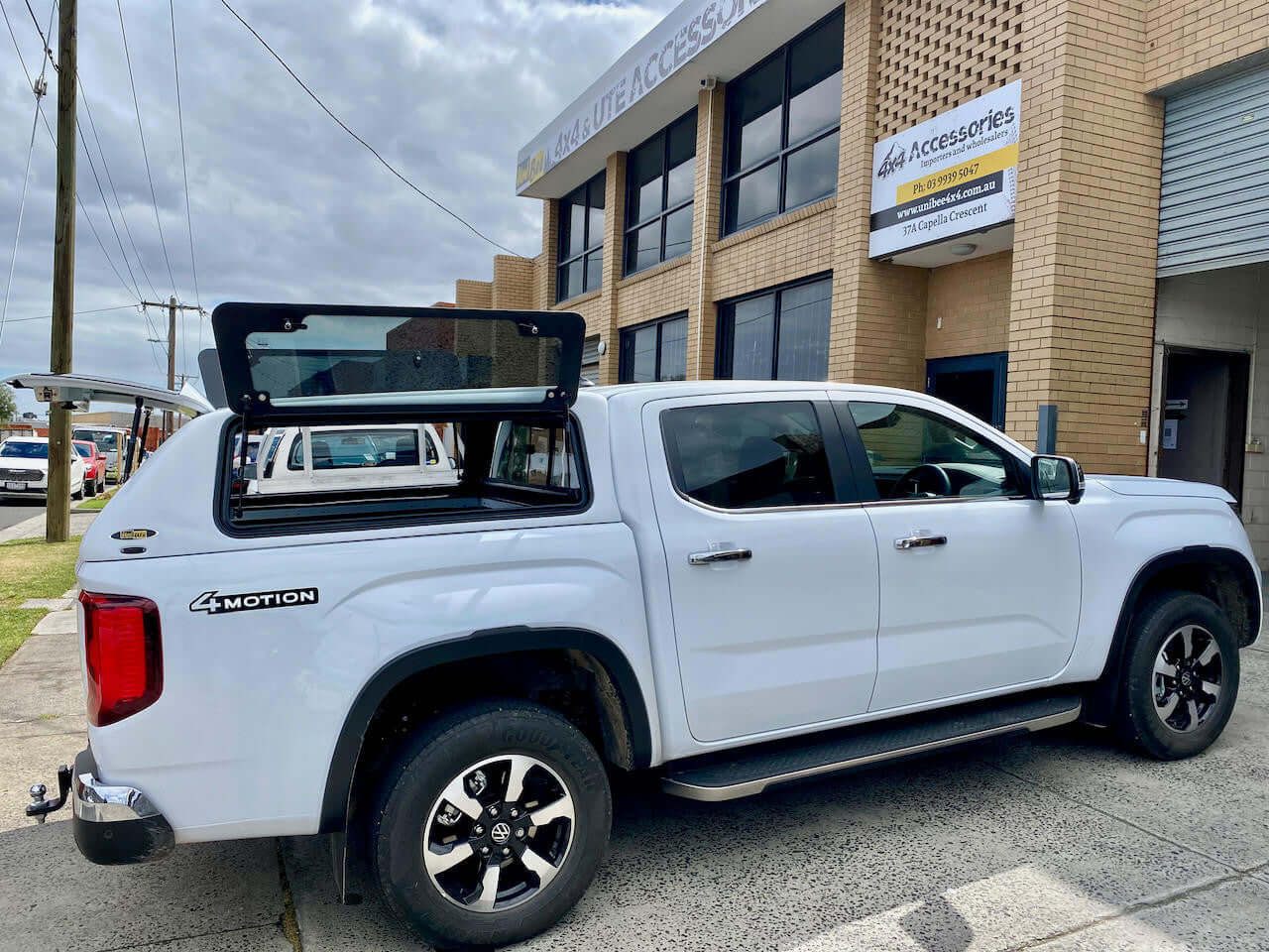 Volkswagen Amarok canopy at accessories shop, 2023 model