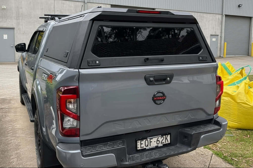 Nissan Navara canopy 2021-2025 stainless steel by UniUte for NP300 D23, durable and weather-resistant upgrade for secure storage.